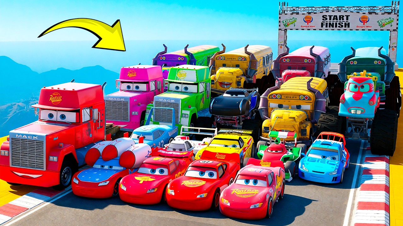 Spider-Man's CARS Challenge! Iron Man, Thor, Thanos Mega Ramp Race - GTA 5