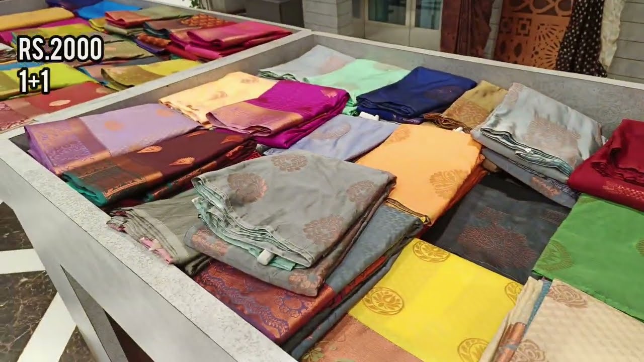 Chennai Silks Semi Soft Silk |1+1 Rs.2000 Art Silk | Kanchi Border  Dharmavaram Wedding Pattu Saree