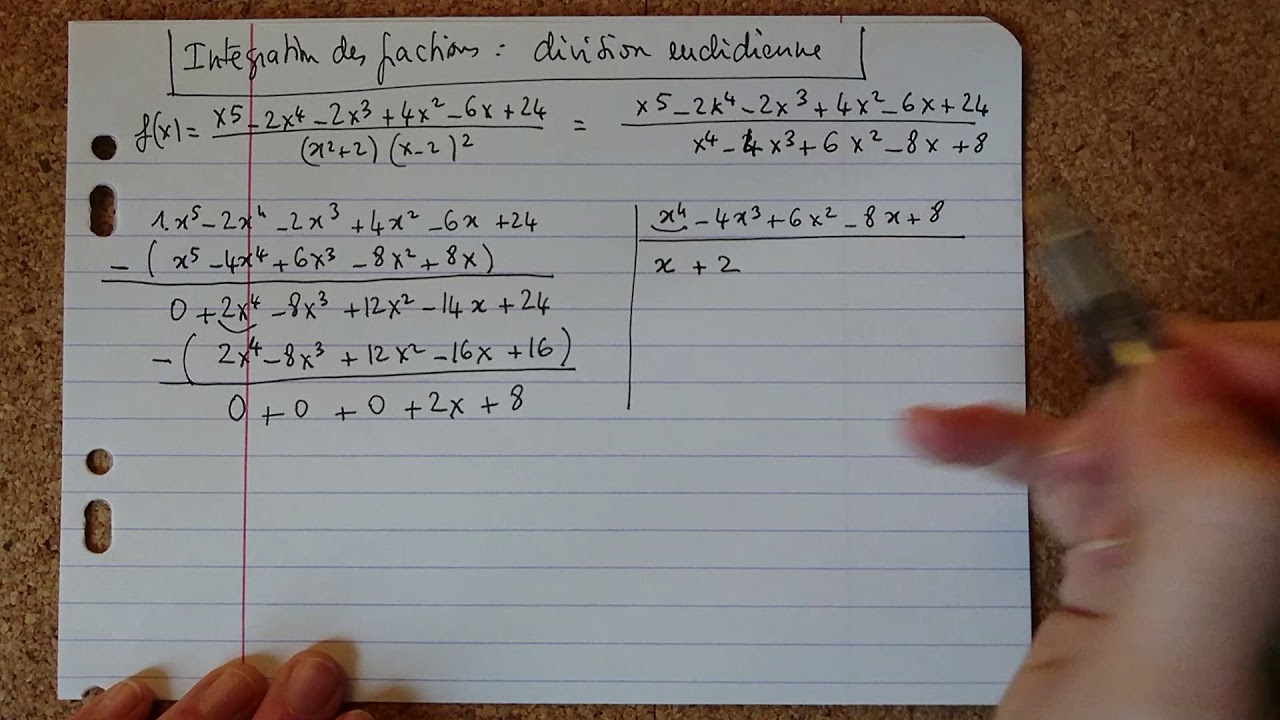 Division euclidienne de polynômes pour intégrer une fraction L1 Analyse Calcul d'intégrale