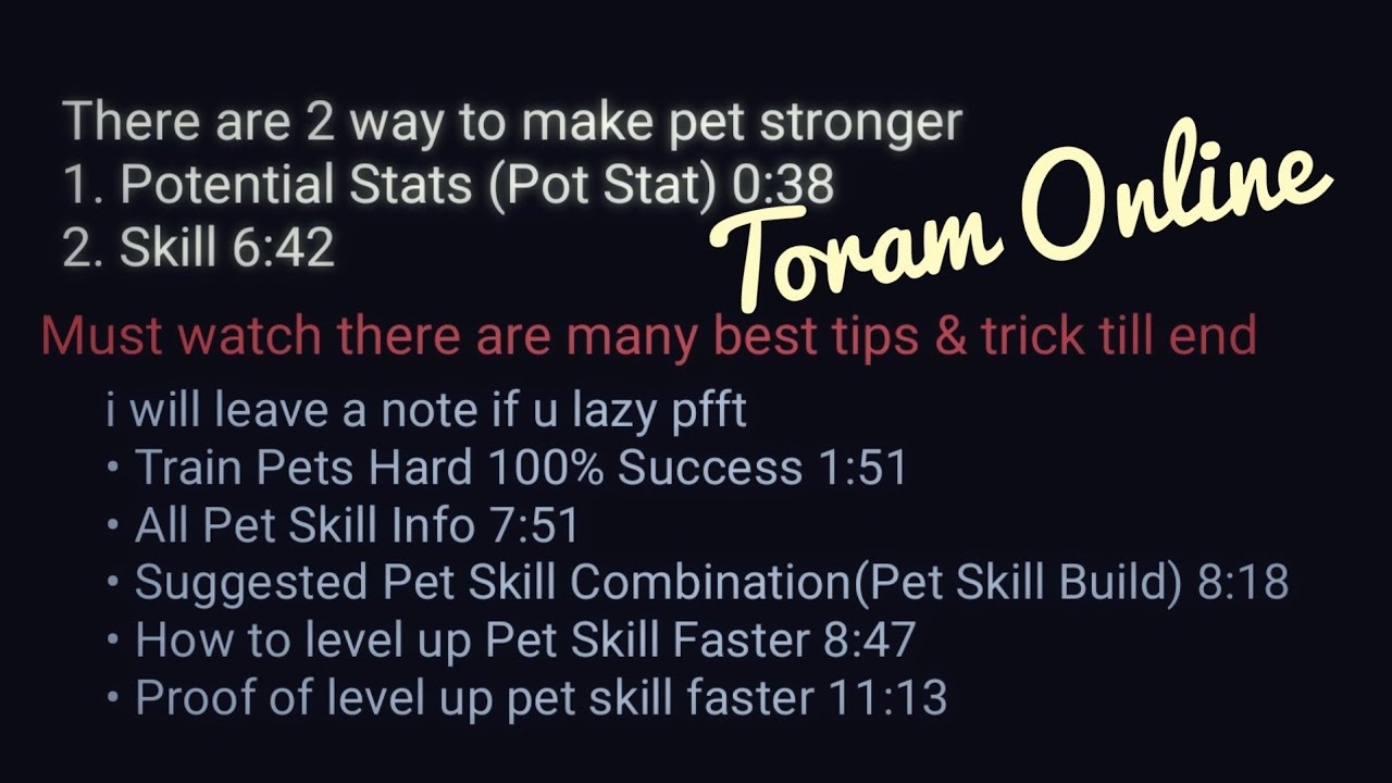 Toram Online Tips How to make Pet Stronger