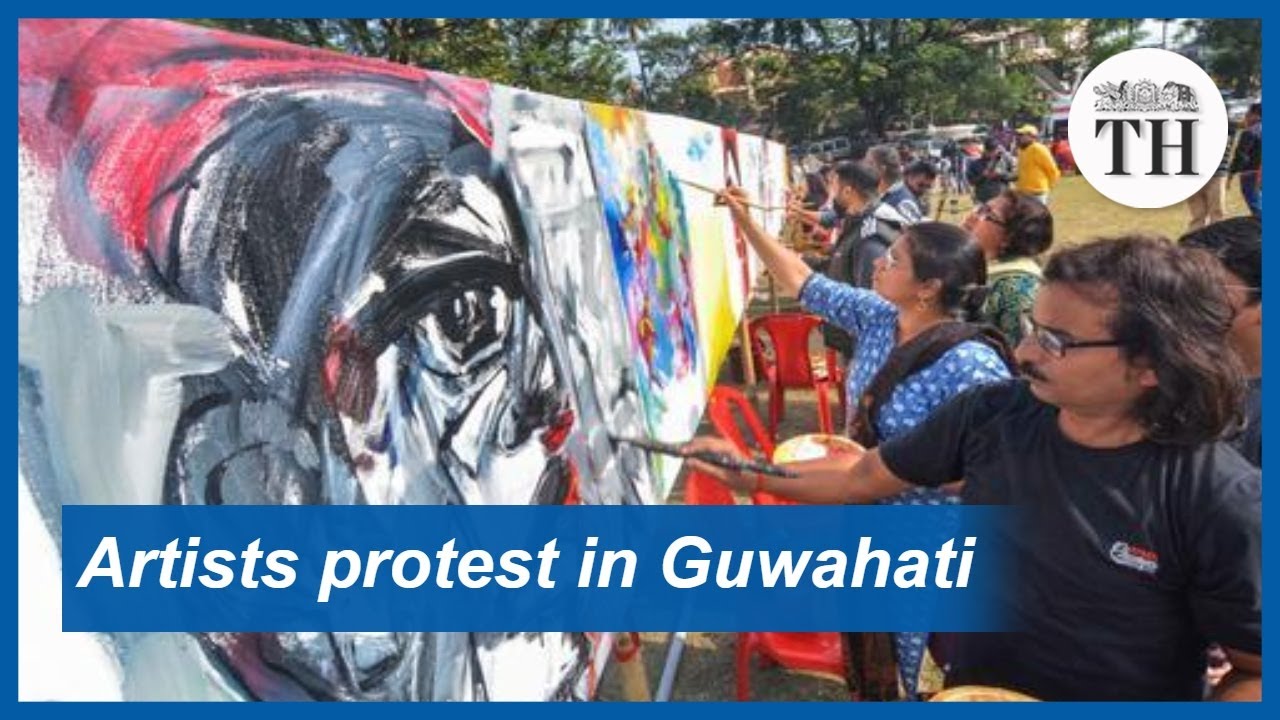 Artists protest against CAA in Guwahati