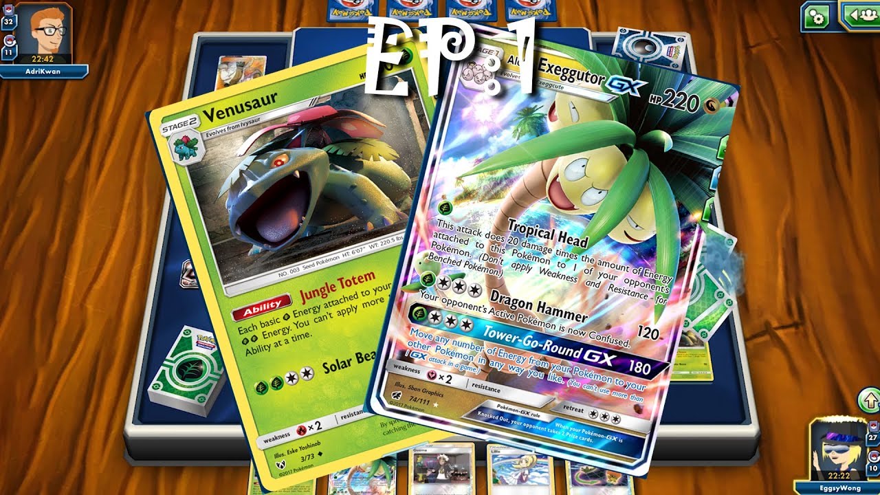 [Eg's PTCG] Alolan Exeggutor - GX & Venusaur Combo Attack (Ep:1)