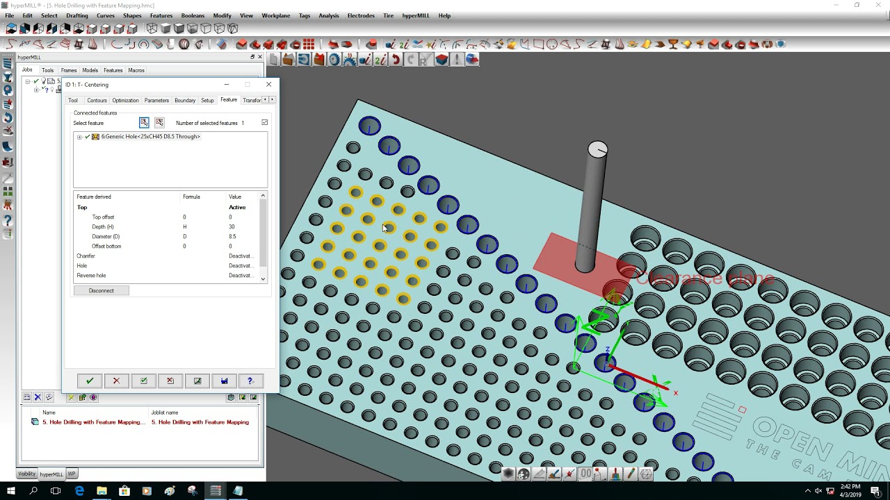 hypermill Drilling toolpath