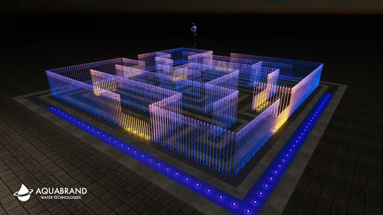 Концепт игрового интерактивного фонтана ЛАБИРИНТ