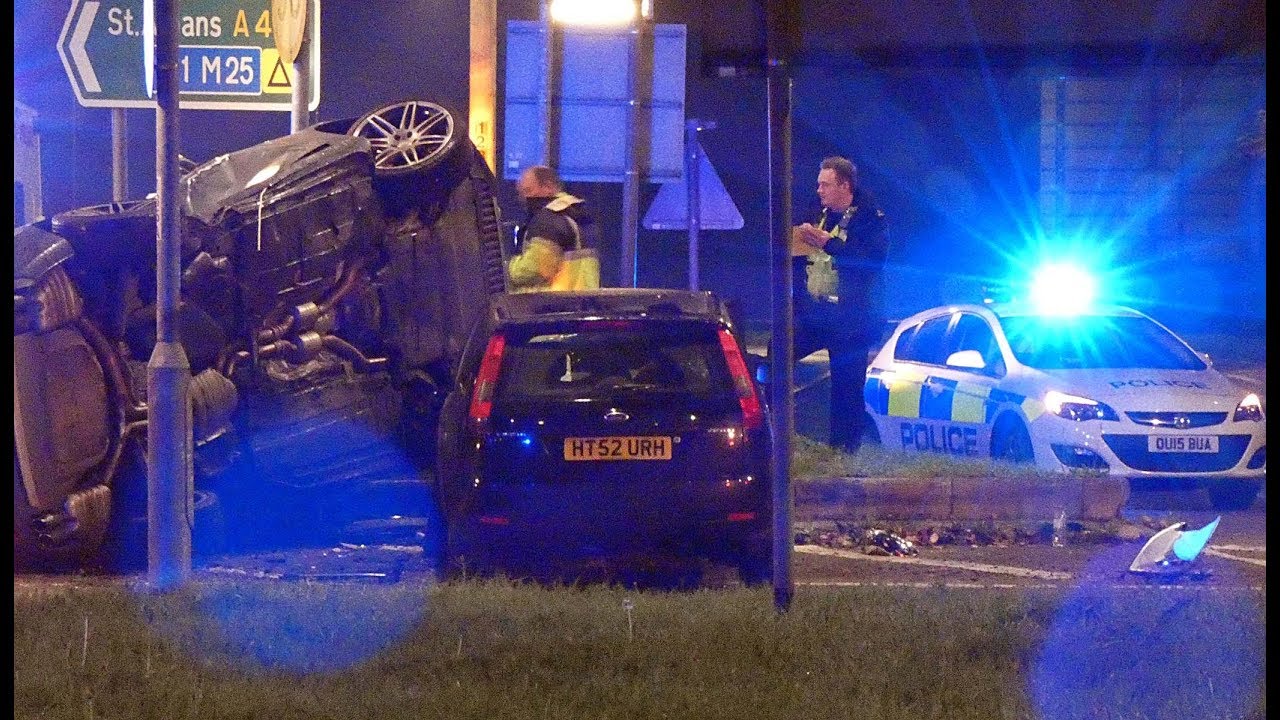 Car Crash AUDI S5 Overturned near Hollywood Bowl Watford
