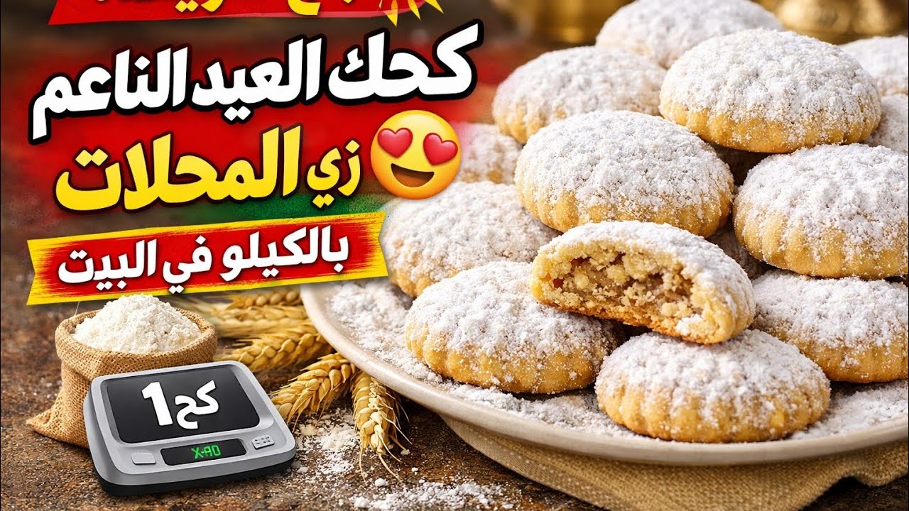 أنجح طريقة لعمل كحك العيد الناعم زي المحلات 😍 بالكيلو في البيت
