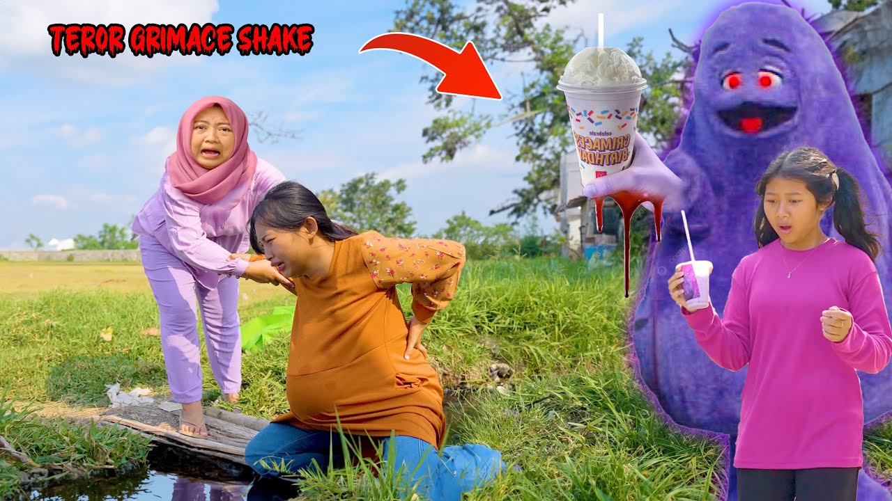 IBU HAMIL JATUH KE GOT DI KEJAR GRIMACE SHAKE !! RERE CHANNEL