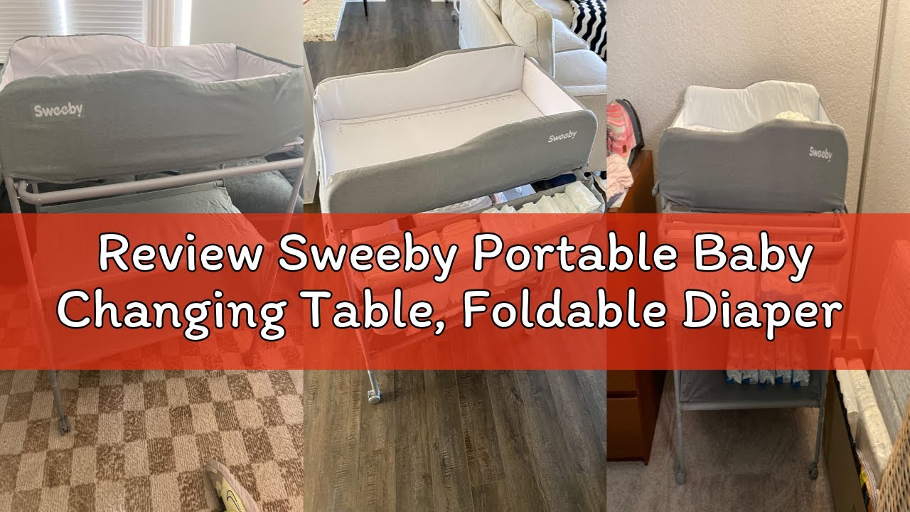 Review Sweeby Portable Baby Changing Table, Foldable Diaper Changing Station with Waterproof Pad, Mo