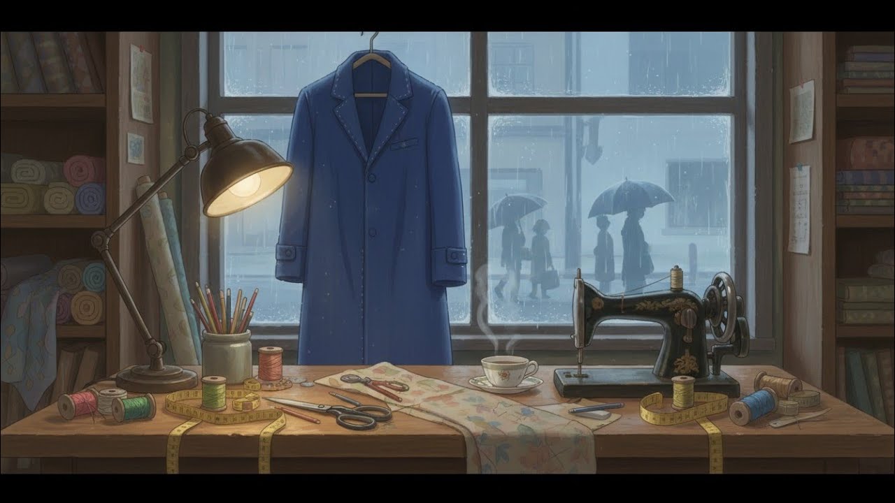 Rainy Village Tailor Shop | Cozy Slow Life in the Gentle Evening 🌧️ #cloudyquiet #slowliving 