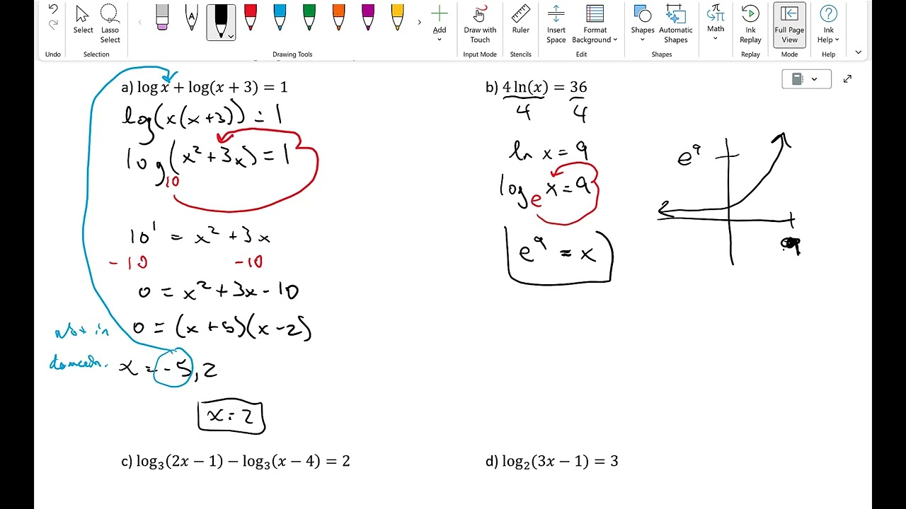 33   Solving Logarithmic Equations