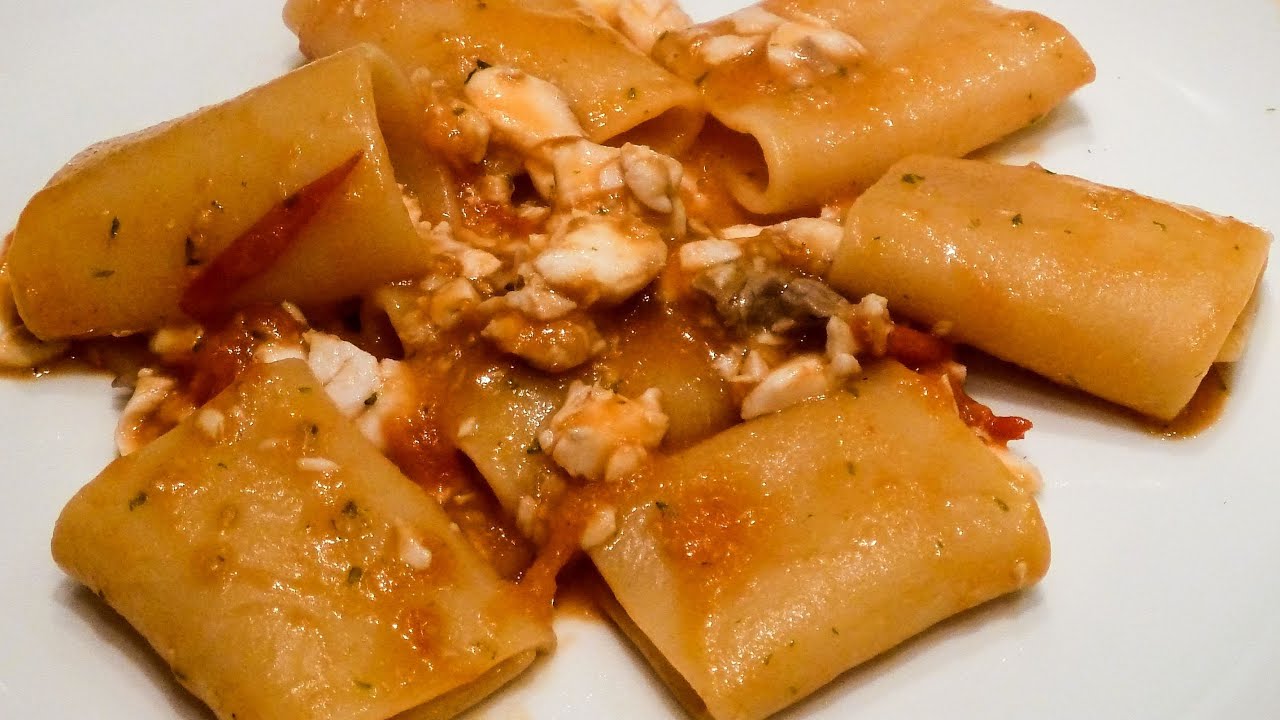 Paccheri orate e mediterraneo - Pasta with Black Sea Bass by Bravobob