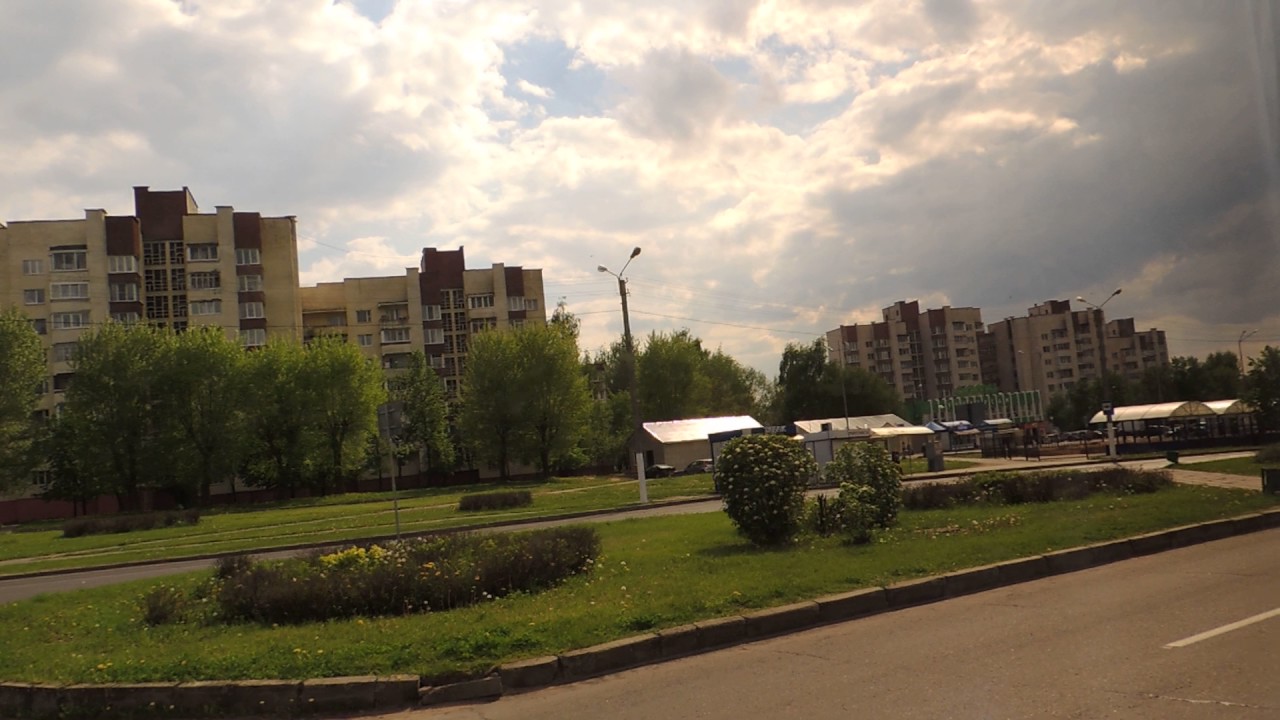 город Орша.Поездка на автобусе №13 ул.Соляникова - Вокзал Часть 1