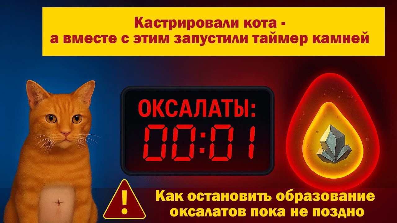 Скрытая угроза кастрации котов. Почему от этого у них возникают оксалатные камни и как защититься.