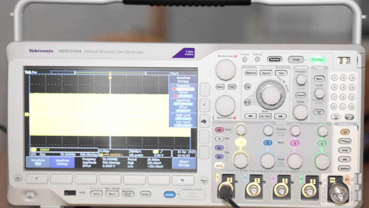 Spectrum Analyzer capability of the Tektronix MDO 3104 Digital Storage Oscilloscope