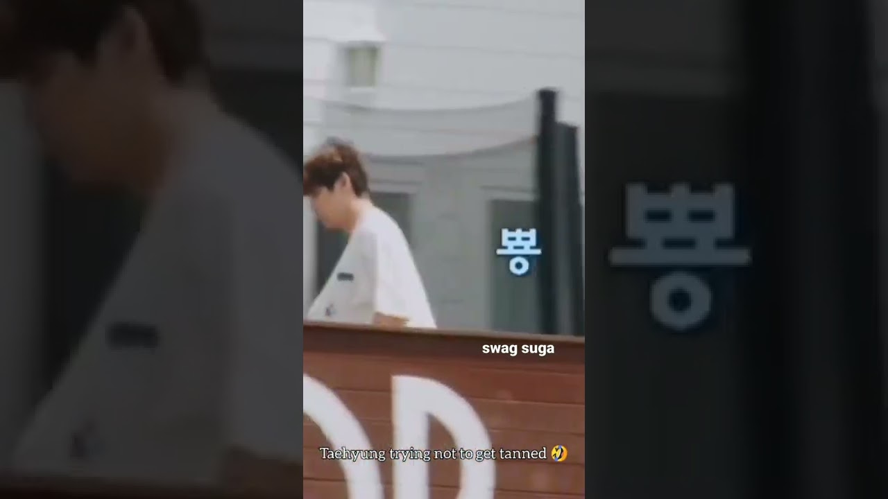 taehyung trying not to get tanned in the sun...#bts #taehyung #taetae #btsinthesoop season 2