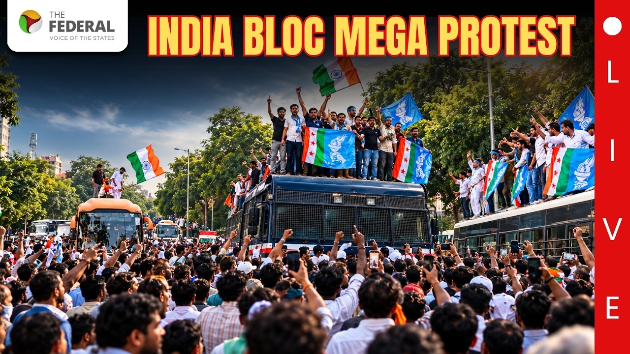 LIVE: INDIA Bloc Delhi Protest | Rahul Gandhi | Oppn escalates demand for CEC Gyanesh's resignation