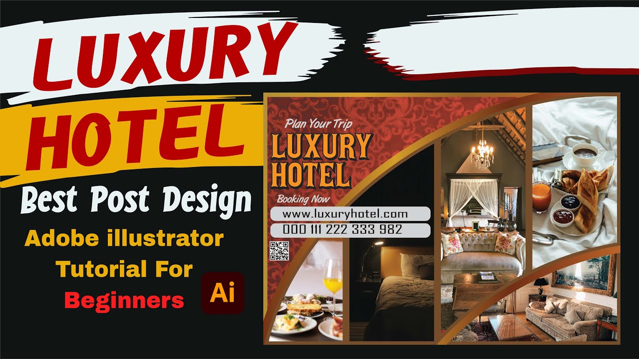 LUXURY Hotel Flyer & Brochure design idea | adobe illustrator tutorials for beginners
