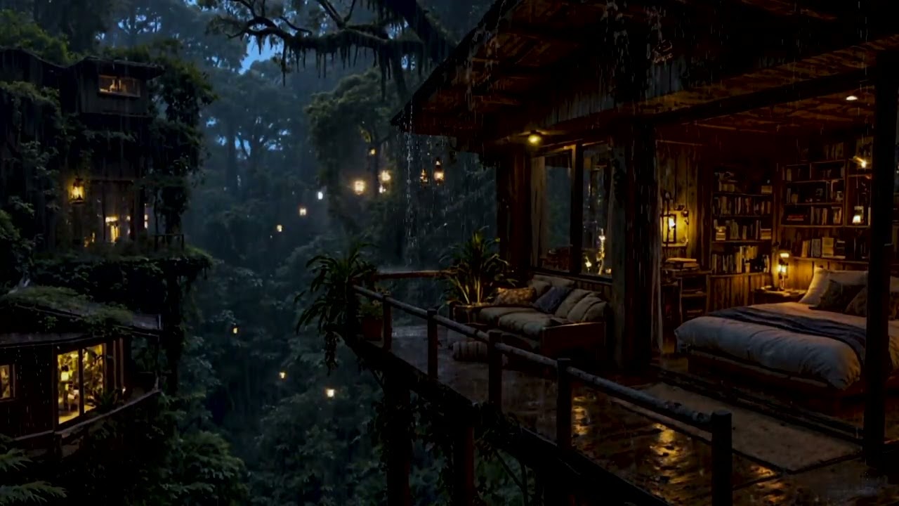 Quiet Forest Rain Wrapping a Hidden Cabin in Midnight Calm 🌧️🌲 | Relax & Sleep Better