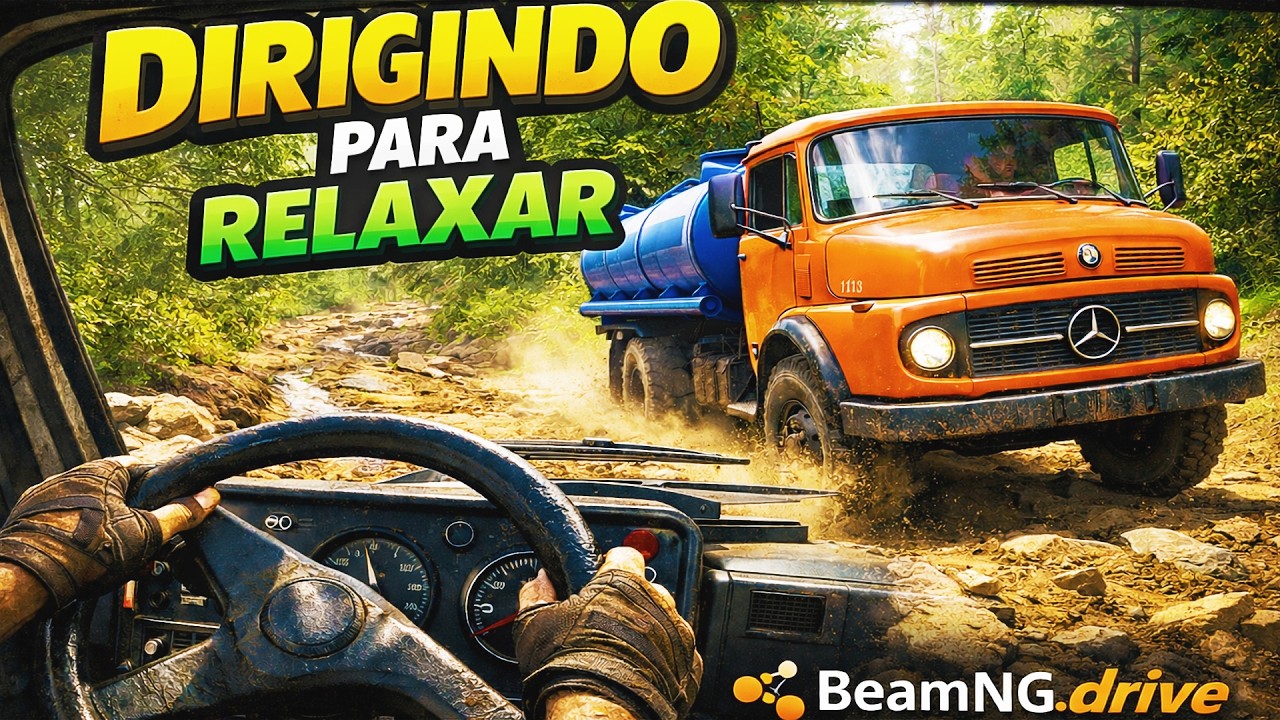 JOGUEI BEAMNG COM O MERCEDES 1113 NO EXTREMO! 🔥 Muriçoca No Off-Road +Volante Logitech g923!