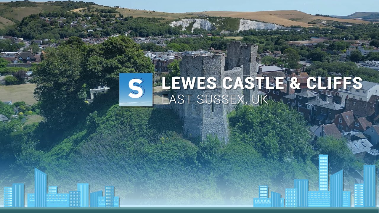 Lewes: Castle and Cliffs, July  2025, Aerial 4K Drone View