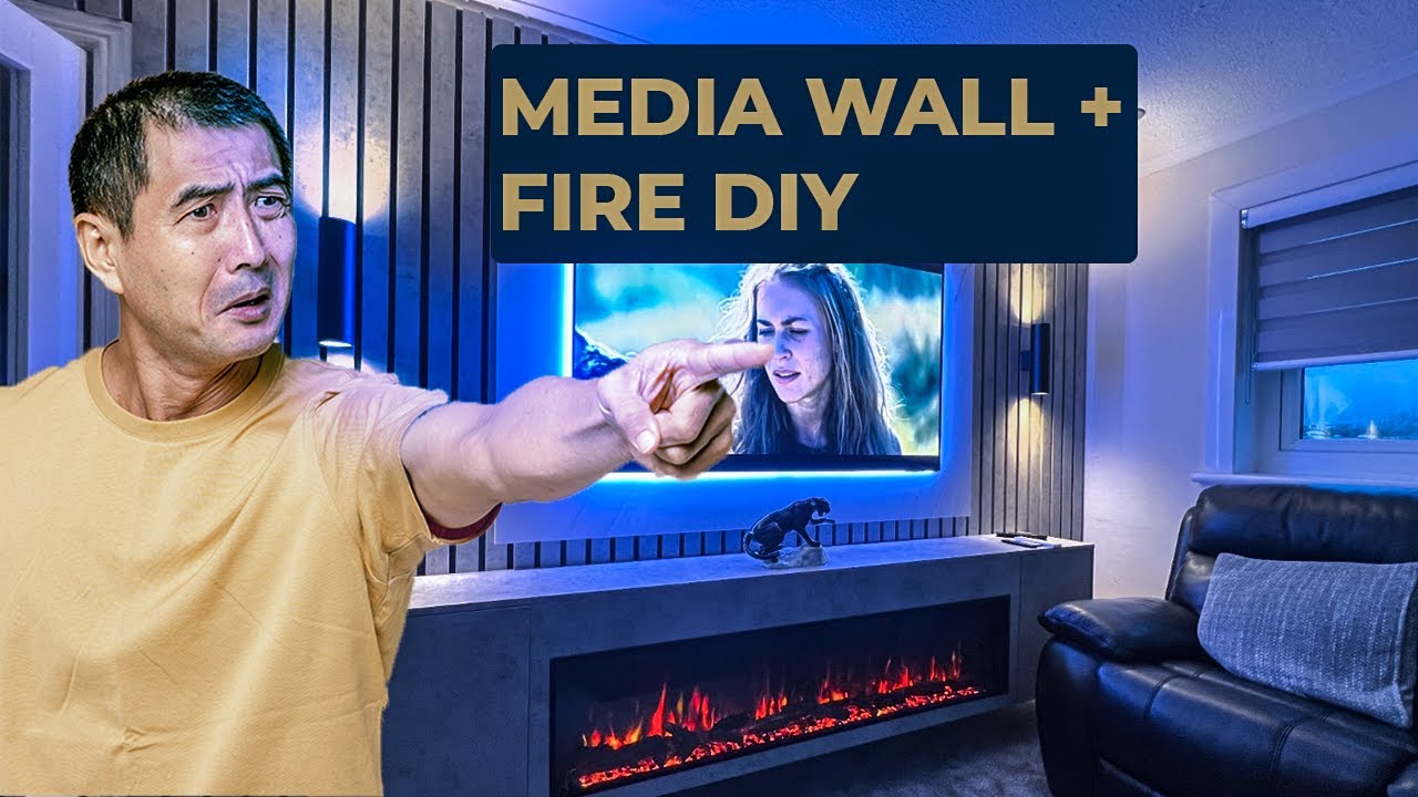 How to Build a media wall with fireplace DIY