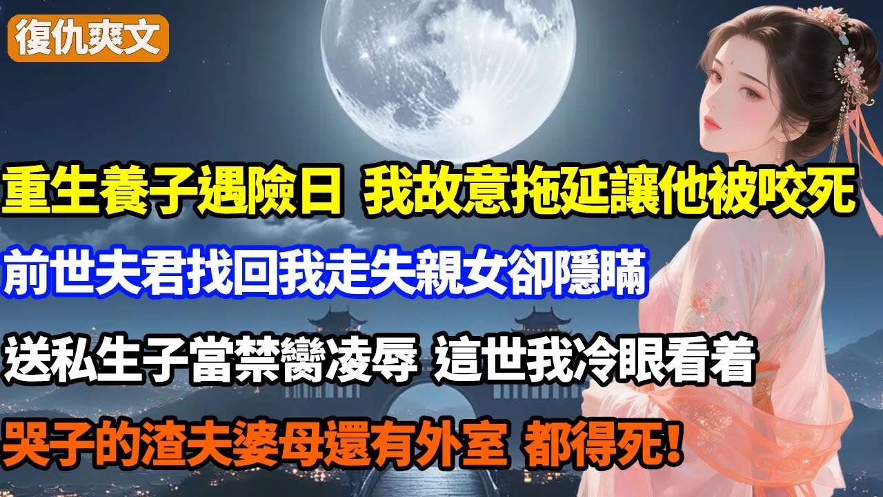 重生養子遇險那日，我故意拖延讓他被咬死，前世夫君找回我走失親女，卻隱瞞送私生子當禁臠凌辱，這世我冷眼看着哭子的渣夫婆母還有外室，都得死！