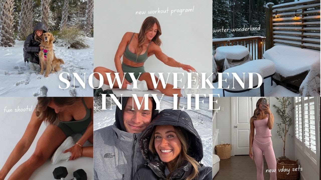 WEEKEND IN MY LIFE: snow in wilmington! new workout program, cozy morning routines, nursing bag haul
