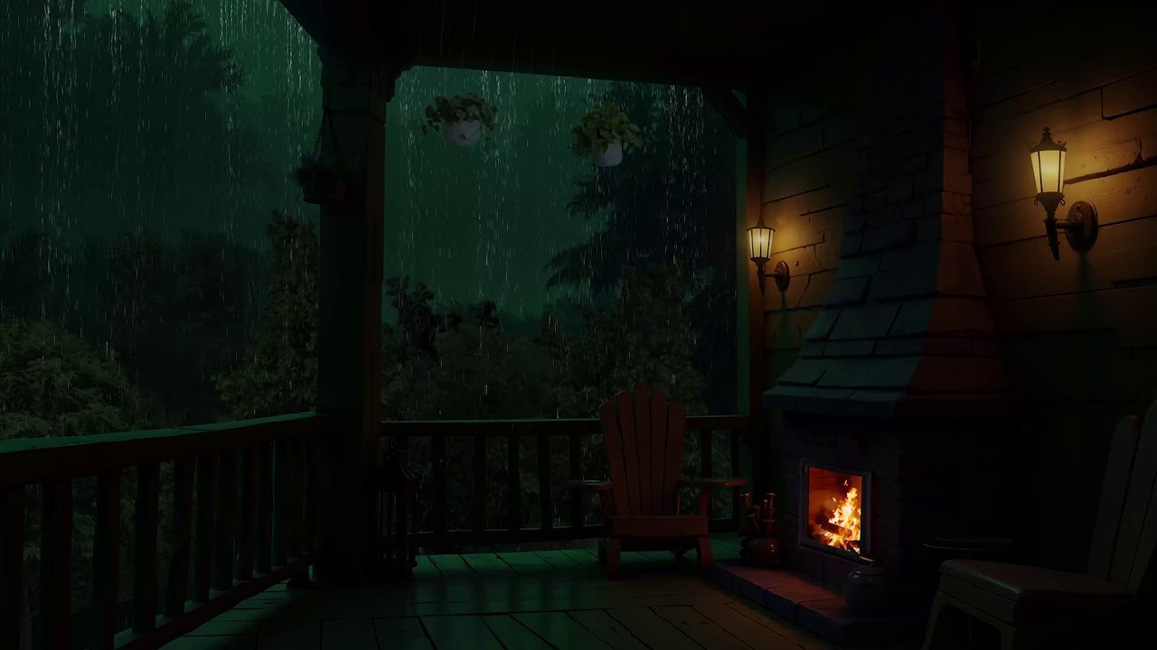 Dripping Rain Sounds for Sleeping 🌧️ Deepest Healing Sleep with Gentle Rain and Fireplace Sounds