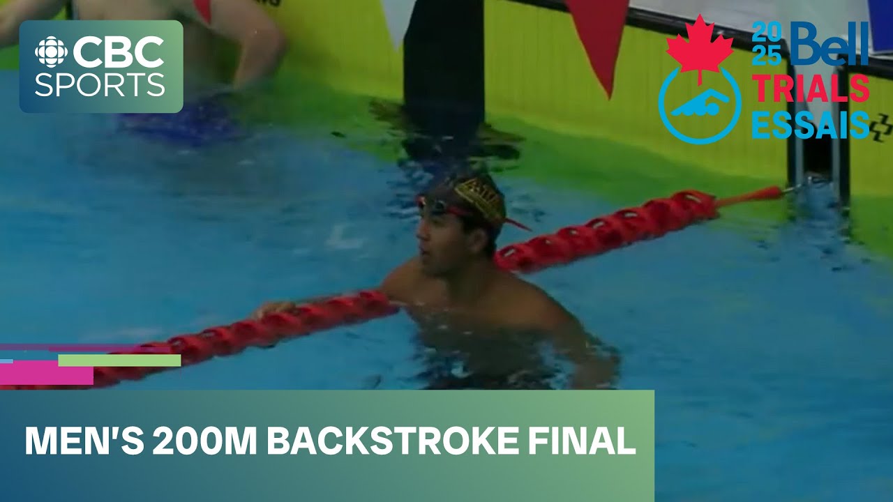 Ethan Ekk breaks national record in 200m backstroke at Canadian swimming trials | #CBCSports