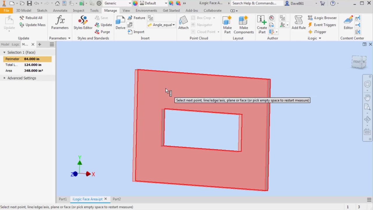 Using iLogic to Report Area of a Face