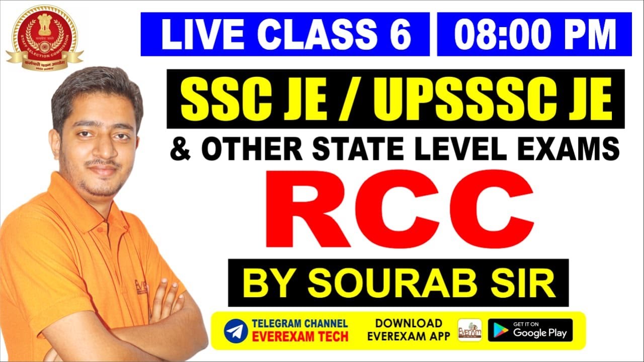 🔴 Live Class #6 | RCC | For Ssc je/Upsssc je/& Other State Level Exam | by Sourab Sir | Everexam