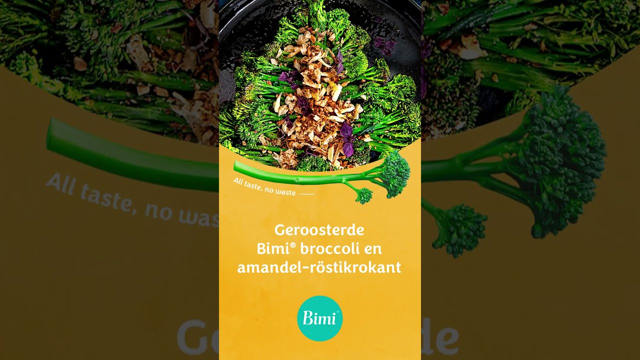 🎄 Bimi&reg; bijgerecht: Geroosterde Bimi&reg; broccoli met amandel-r&ouml;stikrokant | Bimi&reg; broccoli recept