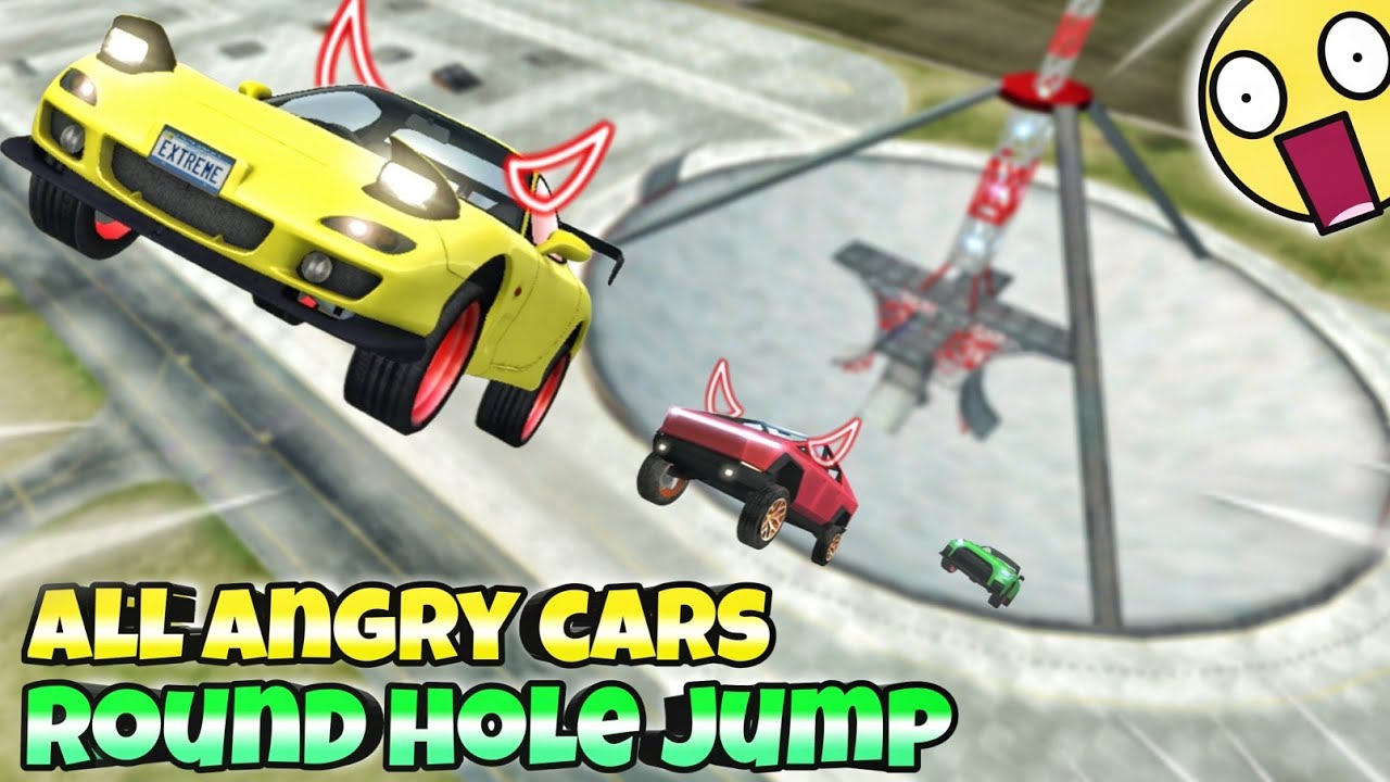 All angry cars round hole jump😱|| part 1||Extreme car driving simulator🔥||
