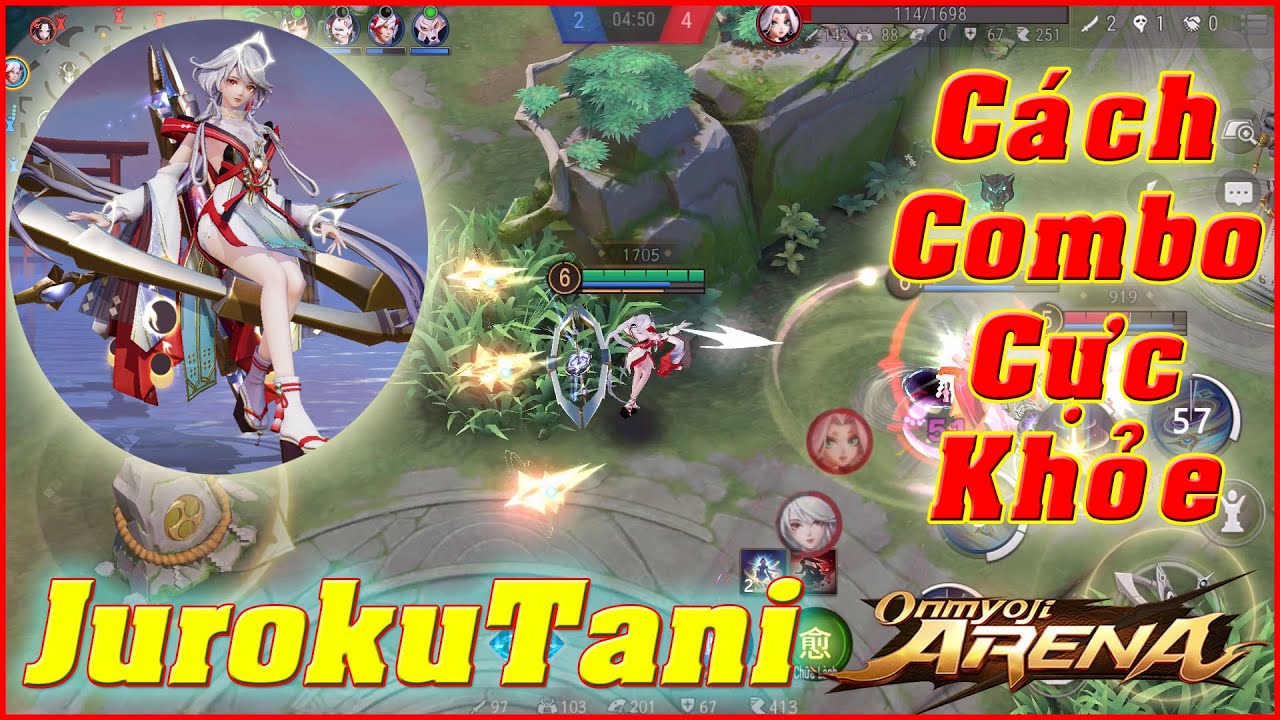 🌸OnmyojiArena: Juroku Tani ( Izaya ) - Cách Combo, Đồ & Ngọc, 1 Combo Bay Màu Hết Tất Cả