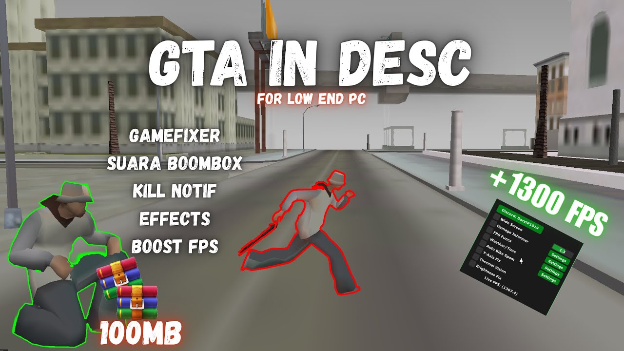 GTA SAMP HIGH FPS MODPACK FOR LOW END PC [GTA IN DESC 100 MB] (+1300 FPS) (ANTI LAG)