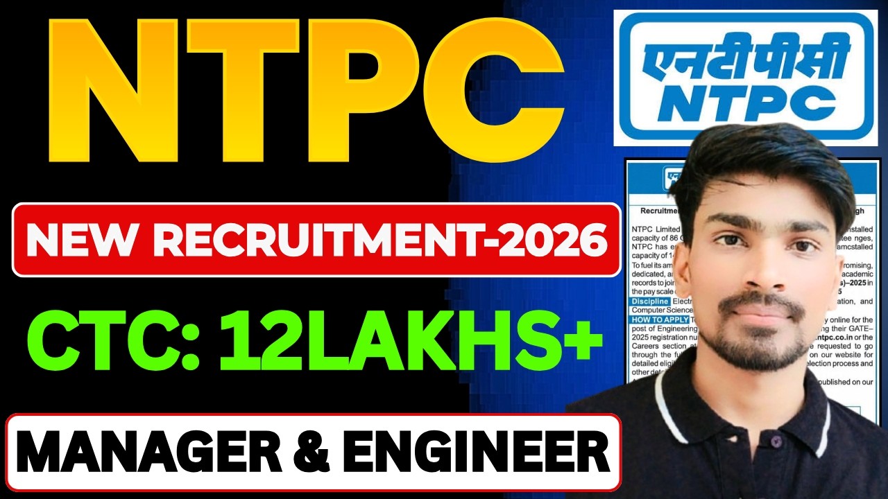 NTPC Recruitment 2026 | Engineer | NTPC Vacancy 2026 | PSU Jobs | NTPC Limited Recruitment