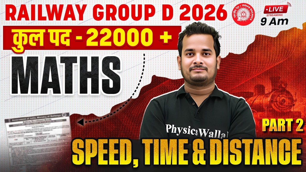 RRB Group D Maths Class 2026 | Time, Speed & Distance - 02 | RRB Group D Maths Class By Shubham Sir