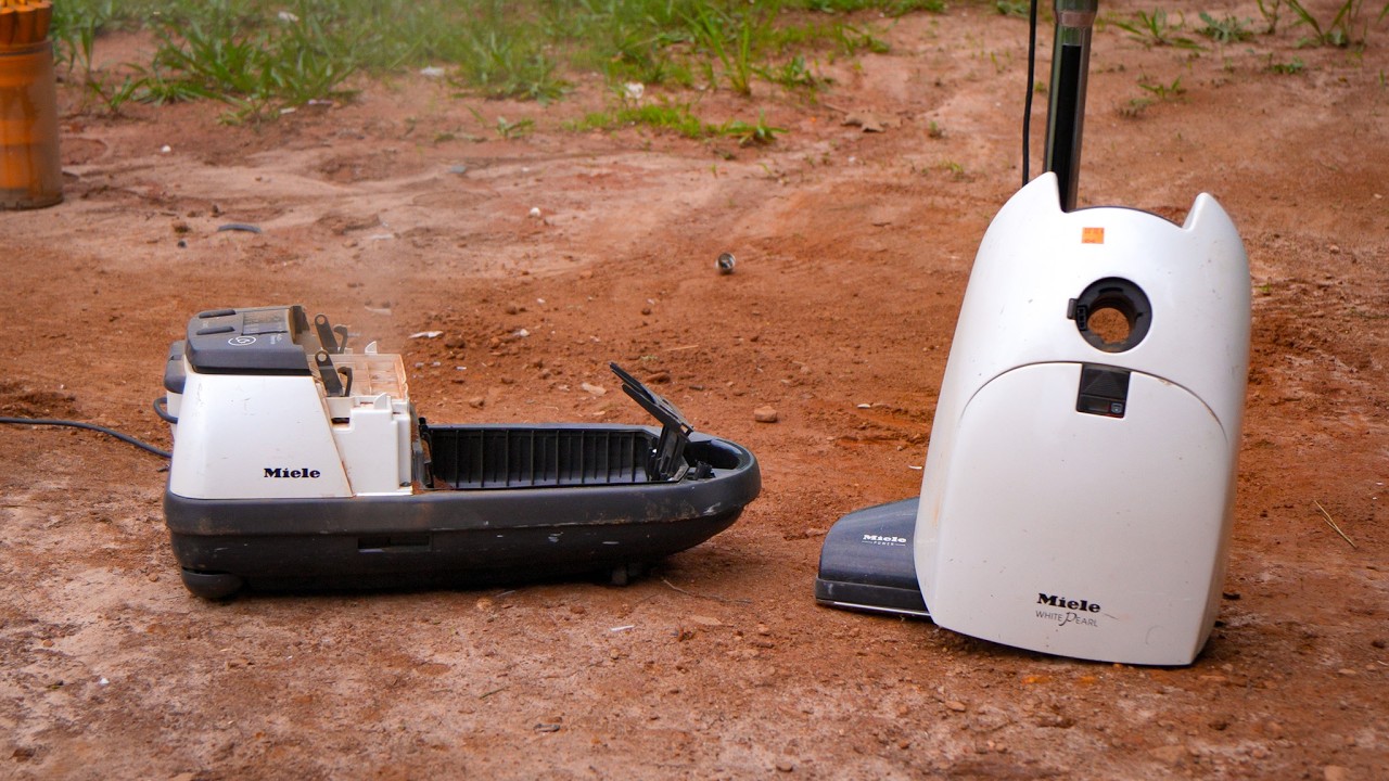Miele White Pearl S444i Canister Vacuum Destruction