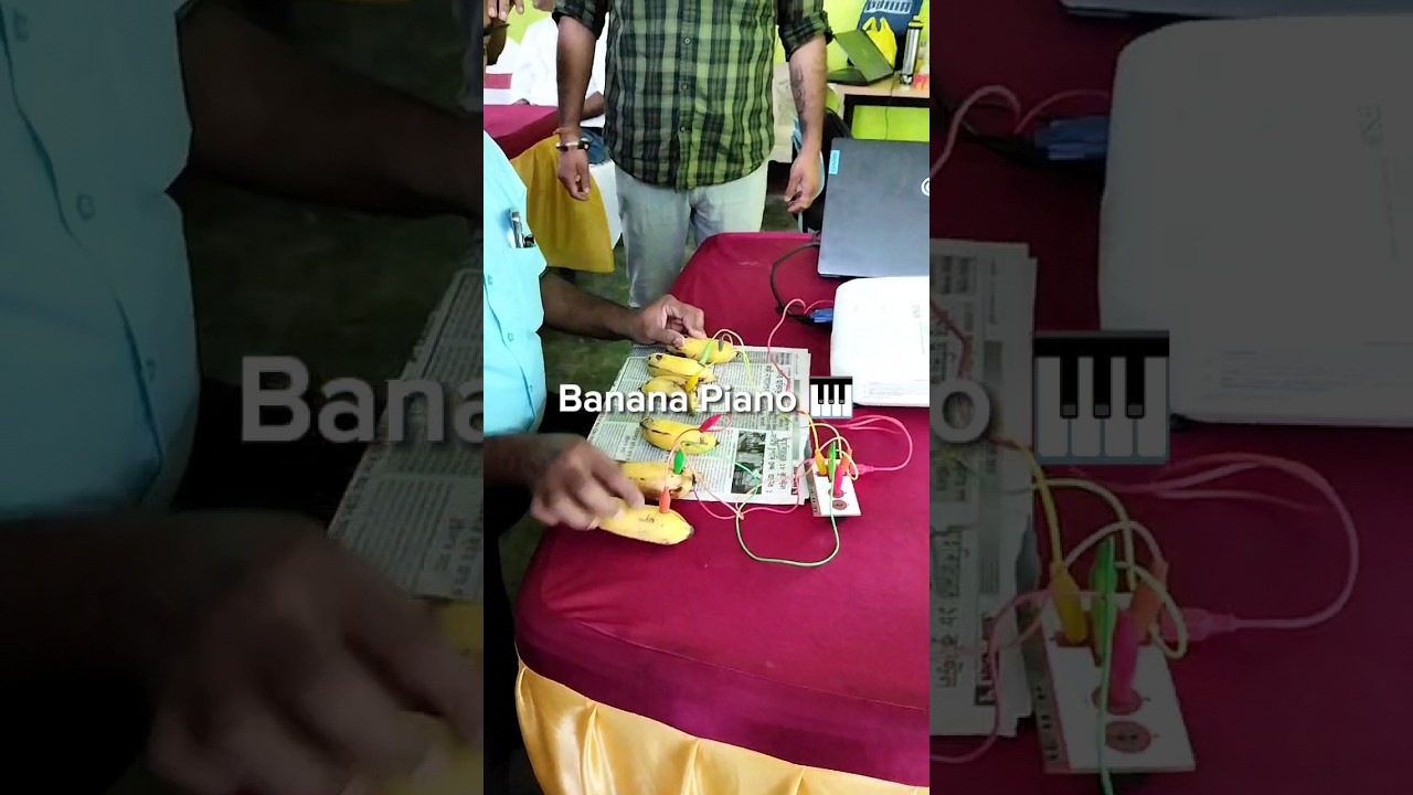 Banana 🍌  Piano 🎹 Using Makey Makey// Banana Circuit for Piano 🎹  