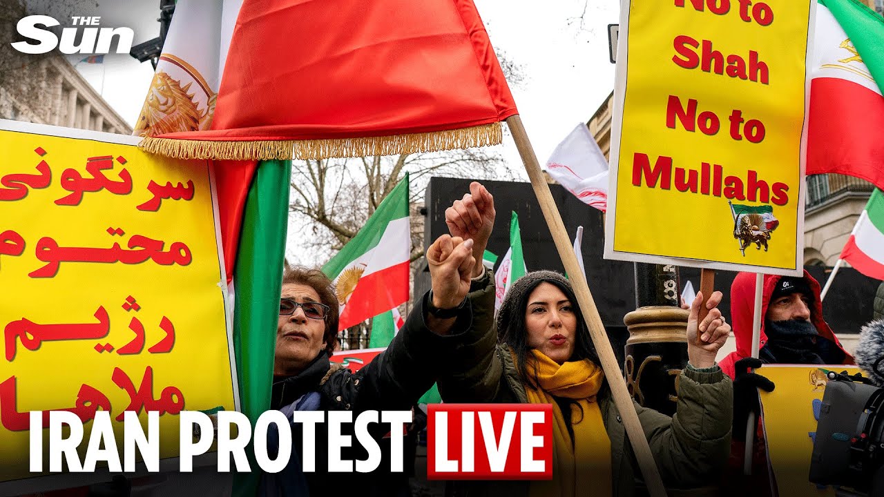 LIVE: Iran protesters gather outside 10 Downing Street