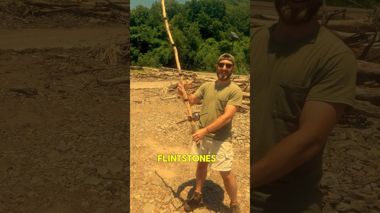 Fishing with my HOMEMADE river rod 🎣 #shorts #fishing #diy