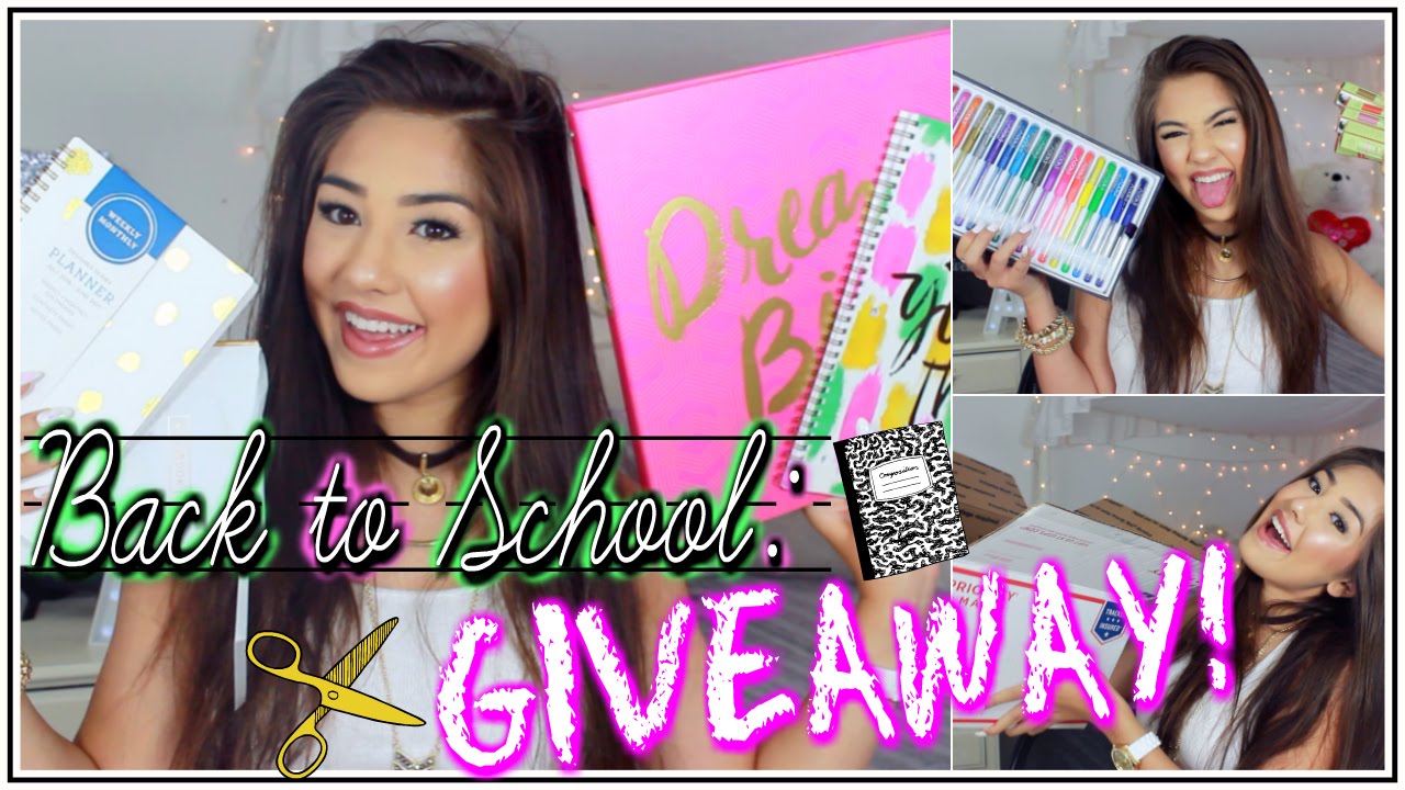 HUGE BACK TO SCHOOL GIVEAWAY! ♡ Supplies & MAKEUP! ♡ xlivelaughbeautyx