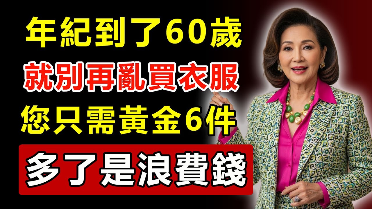 別再買衣服了！頂級造型師冒險公開：50歲後，你的衣櫃只需要這「黃金6件」！多了都是浪費錢！#中老年幸福人生 #時尚穿搭 #穿搭日常 #中老年生活 #晚年幸福