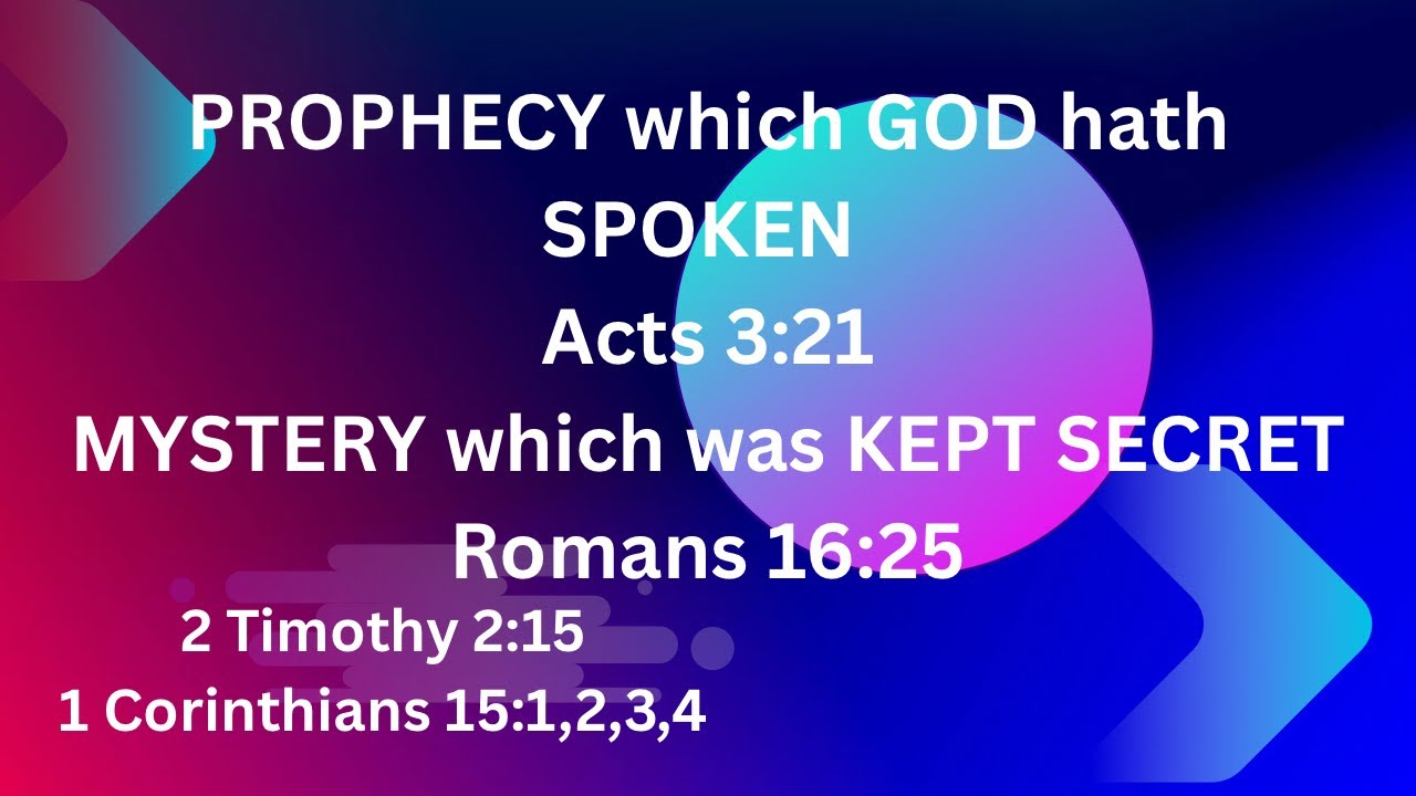 Rightly Divide the PROPHECY vs. MYSTERY PROGRAM#OldandNewTestamentBible#gospel#grace