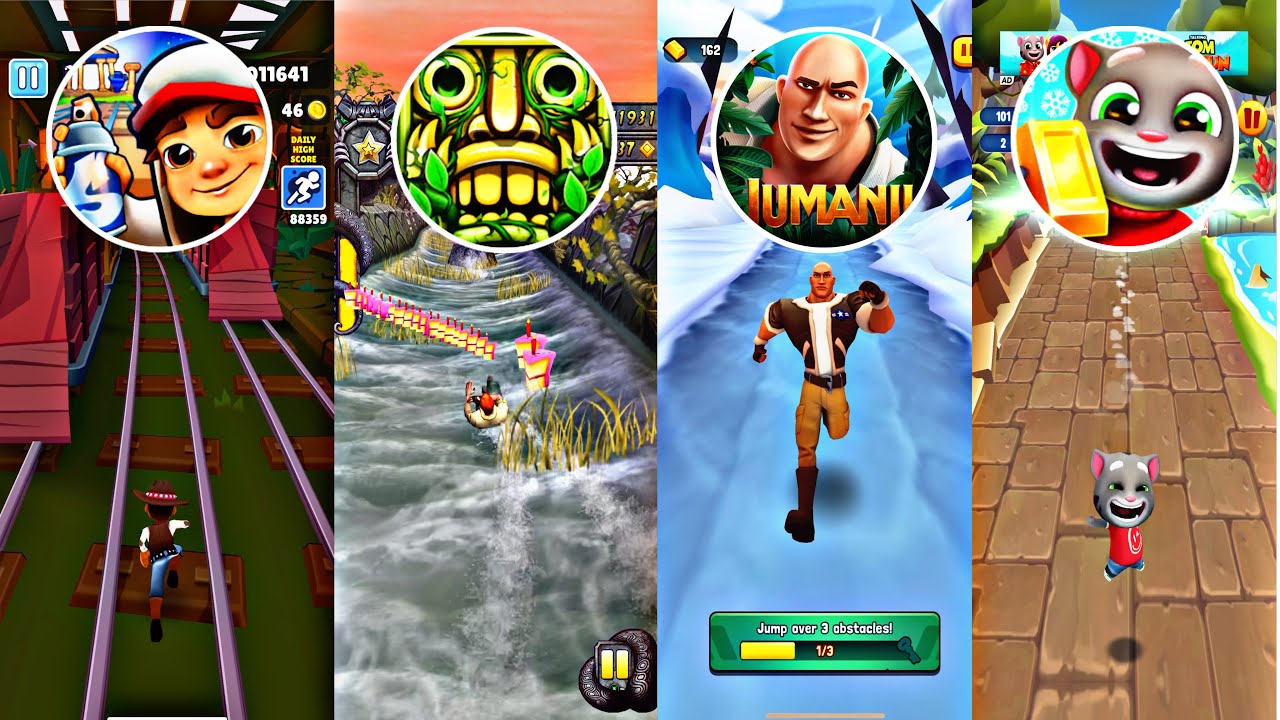 Subway Surfers 🆚 Temple Run 2 🆚 Jumanji 🆚 Talking Tom Gold Run
