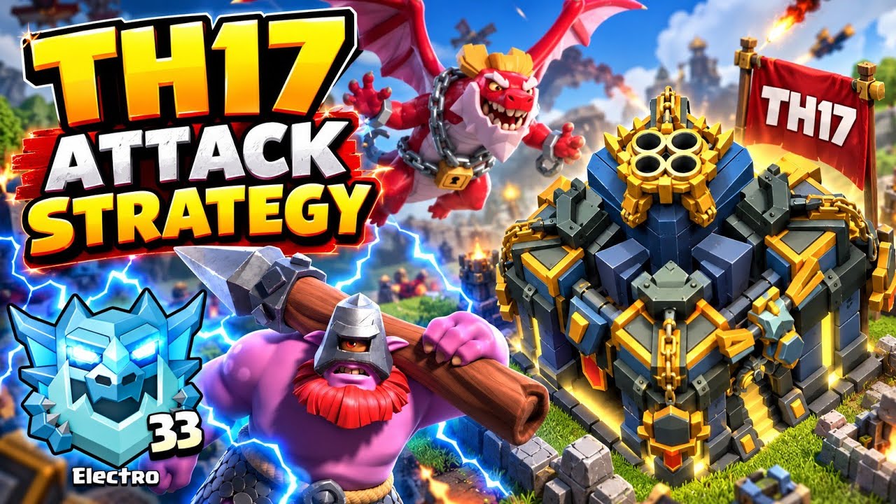 TH17 Attack Strategy 🔥 | 4&times; TH17 vs TH18 3-Star Attacks