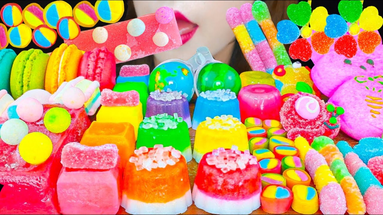【ASMR】RAINBOW DESSERTS 🌈MUKBANG 먹방 食べる音 EATING SOUNDS NO TALKING