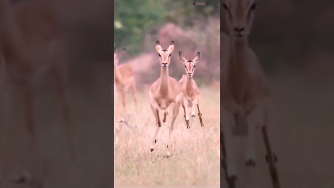 The deer is running after eating the hunter's star.O veado est&aacute; correndo  @Africanvillagelife2