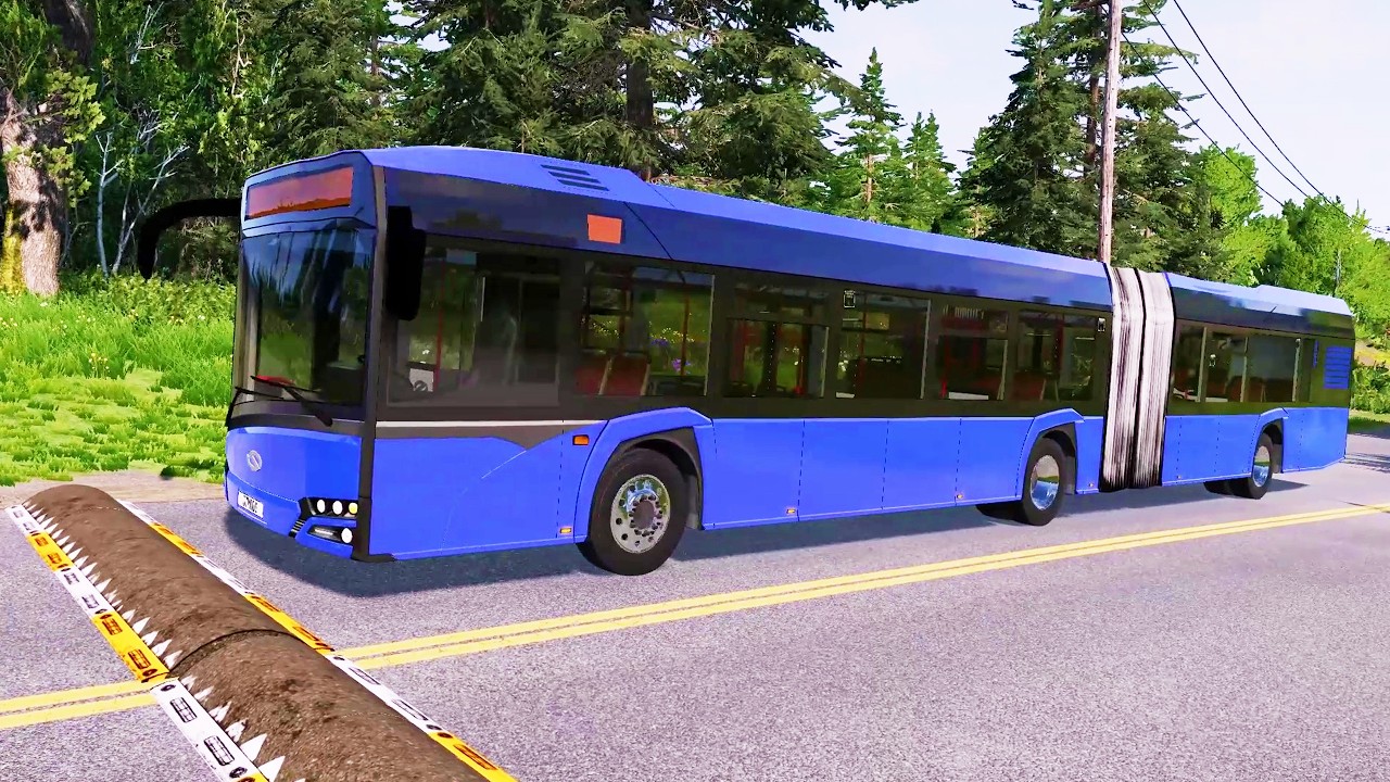 Bus And Trucks Vs Speed Bumps #2 - BeamNG.Drive