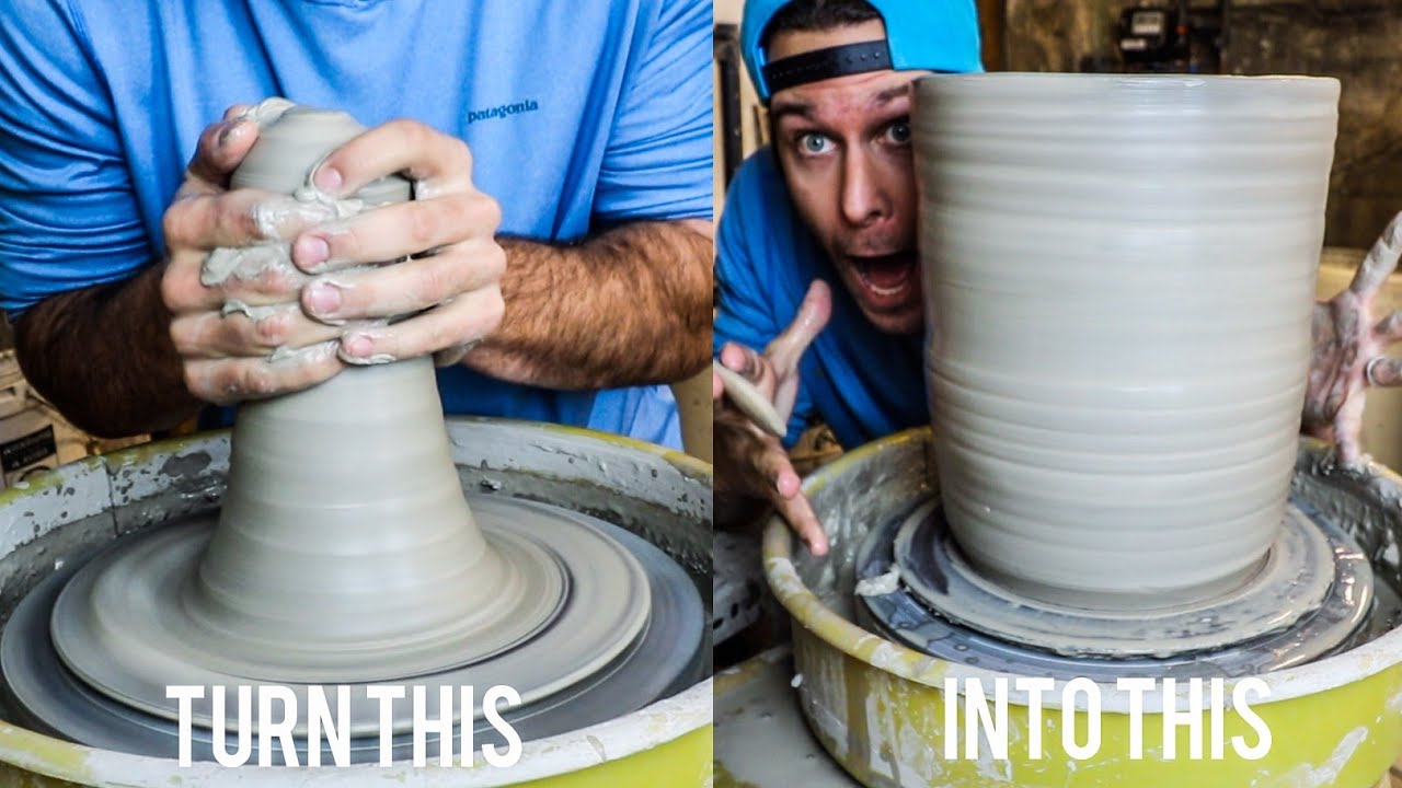 Throwing a 15 Pound Flower Pot - IN 2 Pieces!!